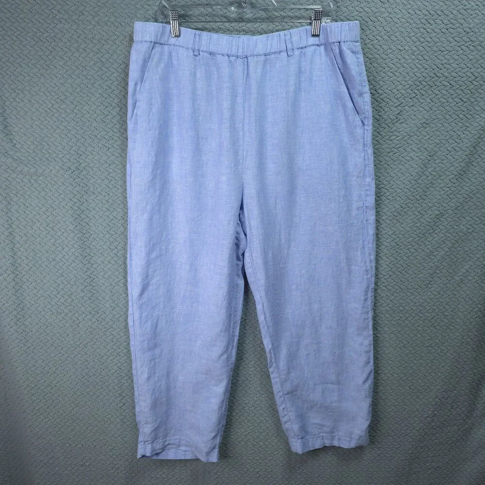 Quince European Linen Pants Womens French Blue 100% Linen XL Coastal Grandmother